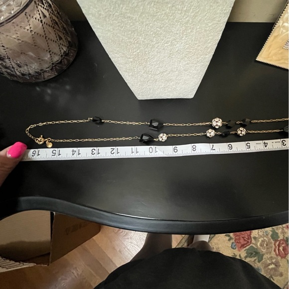 J. Crew Elegant Black and Gold Necklace Long, Designer Fashion Jewelry - Picture 6 of 9